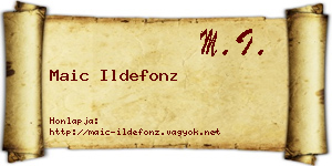 Maic Ildefonz névjegykártya